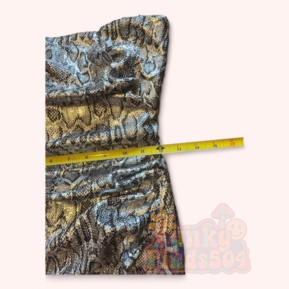 NWT Nookie Blind Date Metallic Edgy Mini Dress Silver Snakeskin Size S Bodycon - Picture 8 of 9